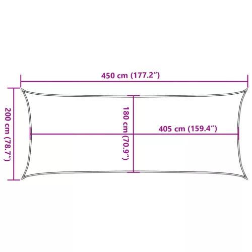  antracitszürke HDPE napvitorla 160 g/m² 2 x 4,5 m 