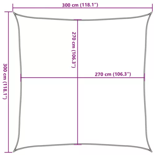  bézs HDPE napvitorla 160 g/m² 3 x 3 m