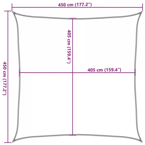  bézs HDPE napvitorla 160 g/m² 4,5 x 4,5m