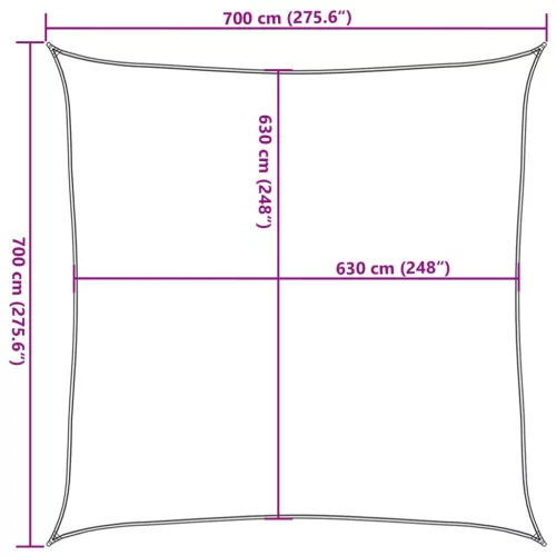  bézs HDPE napvitorla 160 g/m² 2 x 2,5 m