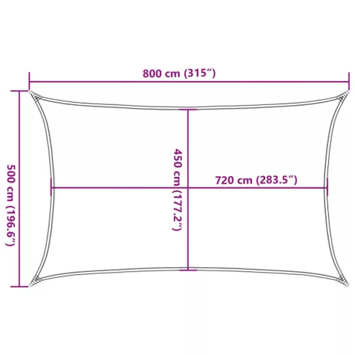  bézs HDPE napvitorla 160 g/m² 5 x 8 m