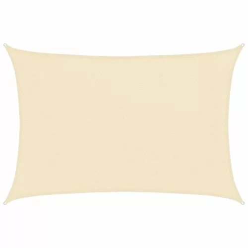  krémszínű HDPE napvitorla 160 g/m² 3 x 4 m 