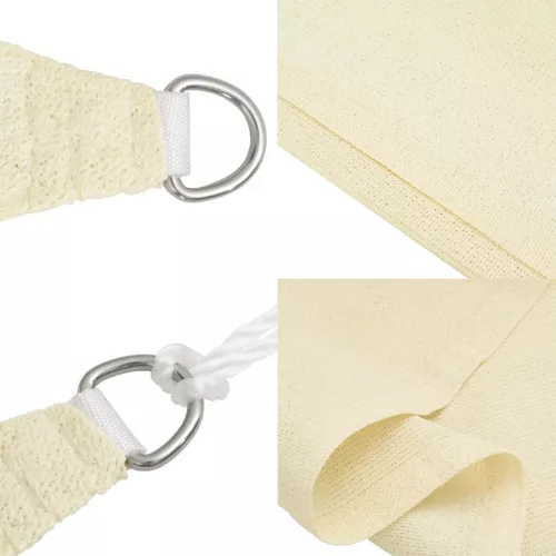  krémszínű HDPE napvitorla 160 g/m² 3 x 4 m 