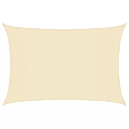  krémszínű HDPE napvitorla 160 g/m² 3 x 5 m 