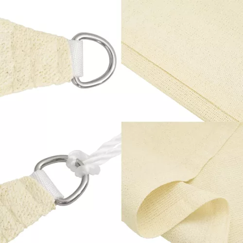 krémszínű HDPE napvitorla 160 g/m² 2,5 x 2,5 x 3,5 m
