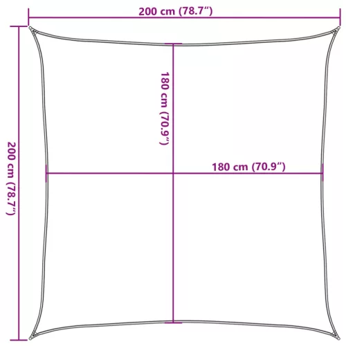  terrakotta HDPE napvitorla 160 g/m² 2 x 2 m