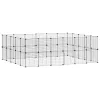  44 paneles fekete acél kisállatketrec ajtóval 35 x 35 cm