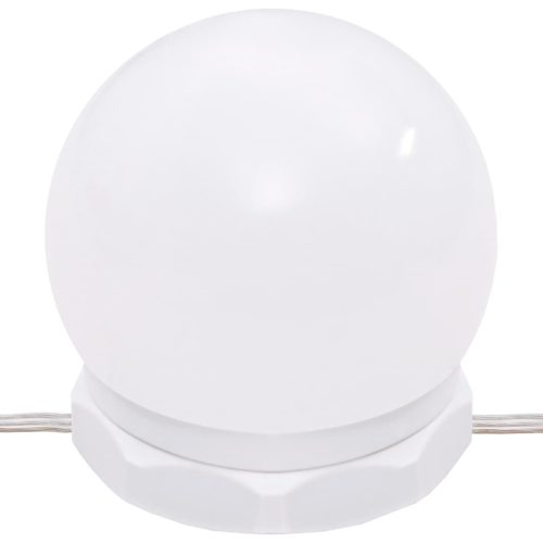  fehér szerelt fa fésülködőasztal-szett LED-ekkel