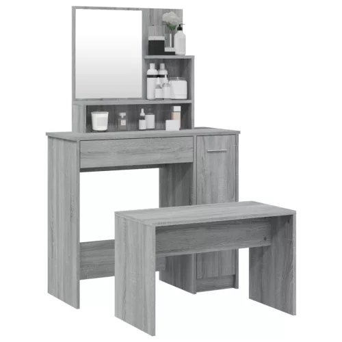  szürke sonoma színű fésülködőasztal-szett 86,5 x 35 x 136 cm