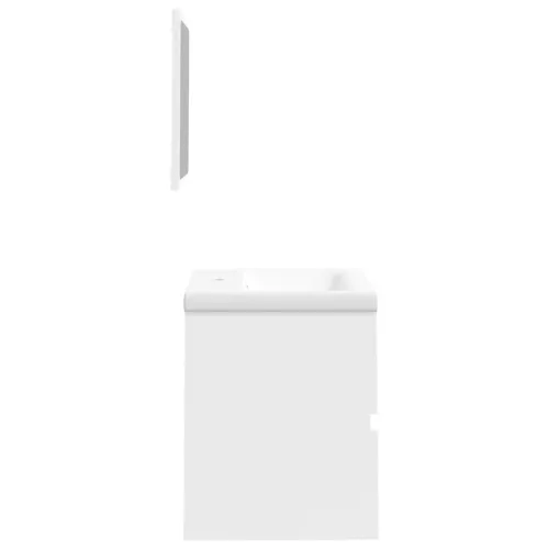  fehér fürdőszobai mosdószekrény mosdókagylóval és tükörrel