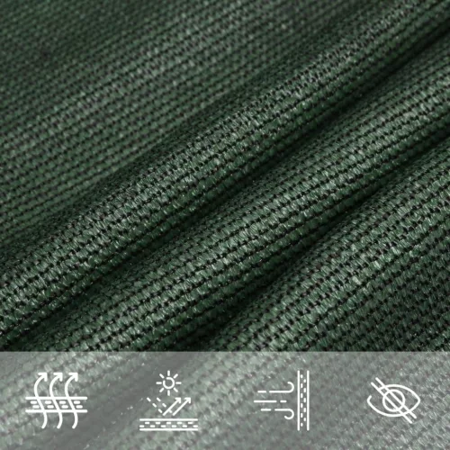  sötétzöld HDPE napvitorla 160 g/m² 3 x 6 m