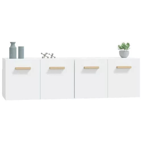  2 db fehér szerelt fa faliszekrény 60 x 36,5 x 35 cm