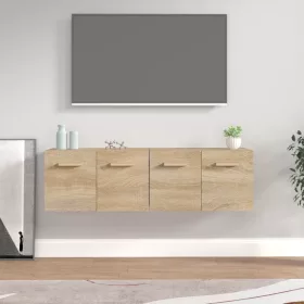    2 db sonoma tölgy színű szerelt fa faliszekrény 60x36,5x35 cm