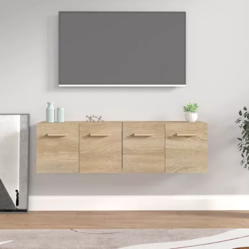  2 db sonoma tölgy színű szerelt fa faliszekrény 60x36,5x35 cm