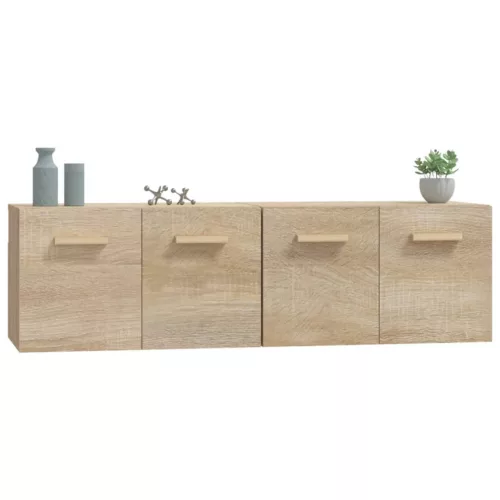  2 db sonoma tölgy színű szerelt fa faliszekrény 60x36,5x35 cm