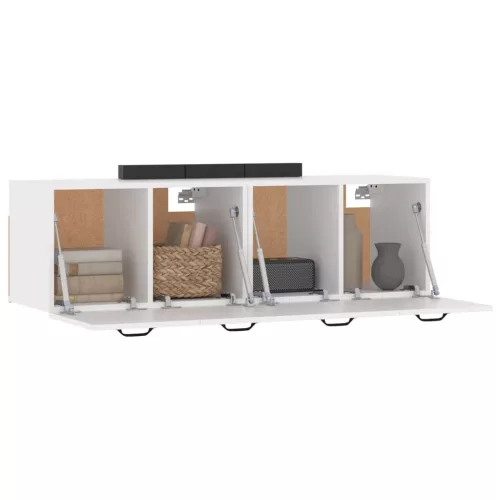  2 db fehér szerelt fa faliszekrény 80 x 35 x 36,5 cm