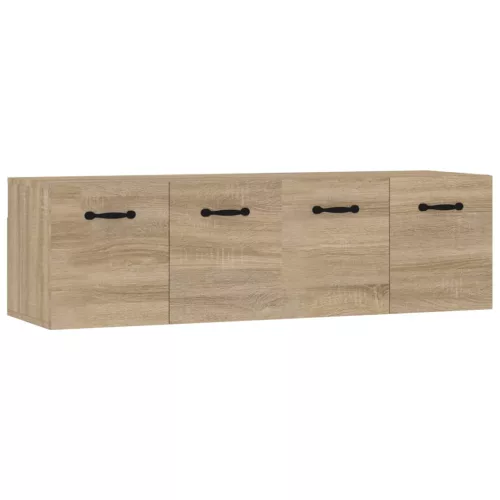  2 db sonoma tölgy színű szerelt fa faliszekrény 80x35x36,5 cm