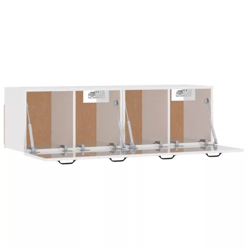  2 db magasfényű fehér szerelt fa faliszekrény 80x36,5x35 cm