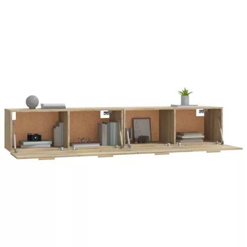  2 db sonoma tölgy színű szerelt fa faliszekrény 100x36,5x35 cm