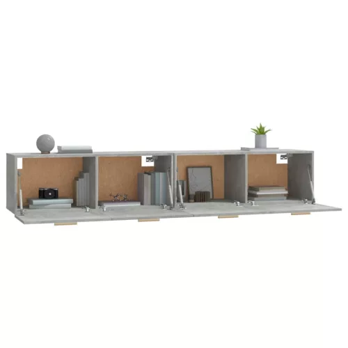  2 db betonszürke szerelt fa faliszekrény 100 x 36,5 x 35 cm