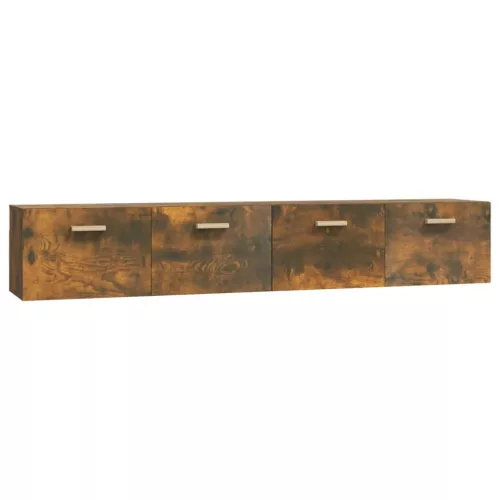  2 db füstös tölgy színű szerelt fa faliszekrény 100x36,5x35 cm