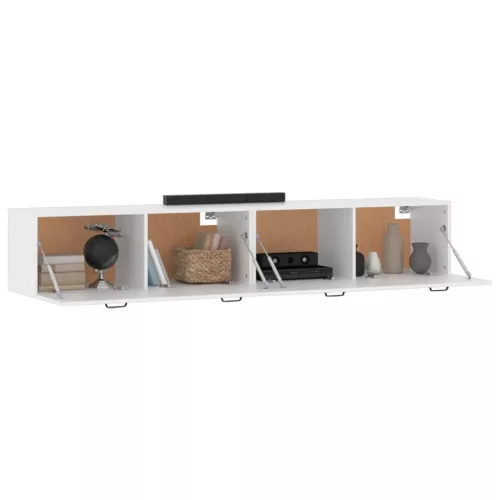  2 db fehér szerelt fa faliszekrény 100 x 36,5 x 35 cm