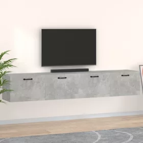    2 db betonszürke szerelt fa faliszekrény 100 x 36,5 x 35 cm