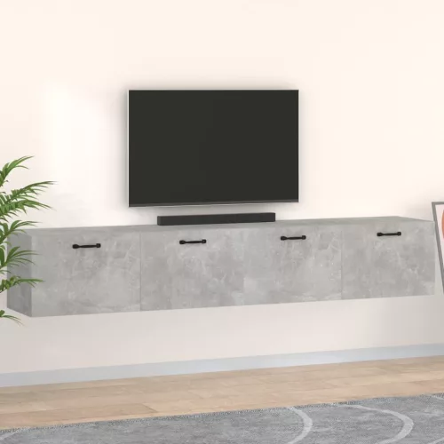  2 db betonszürke szerelt fa faliszekrény 100 x 36,5 x 35 cm