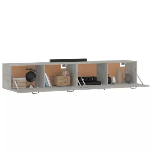  2 db betonszürke szerelt fa faliszekrény 100 x 36,5 x 35 cm