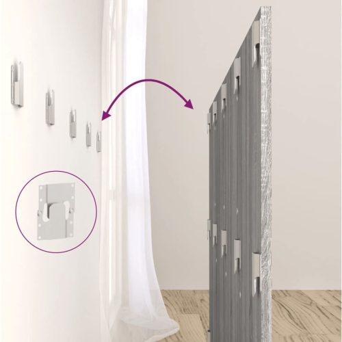  szürke sonoma színű szerelt fa ágyfejtámla szekrényekkel