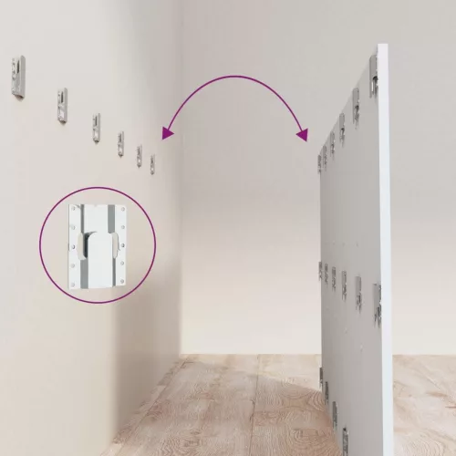  fehér szerelt fa ágyfejtámla szekrényekkel