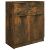  3-részes füstös tölgyszínű szerelt fa tálalószekrény