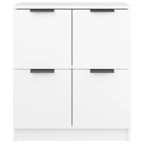  2 db fehér szerelt fa tálalószekrény 60 x 30 x 70 cm