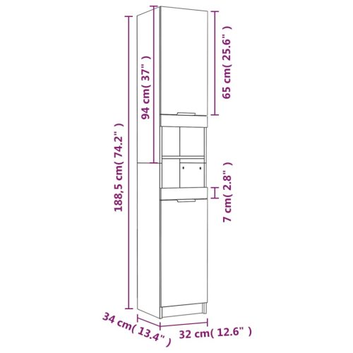  4 részes fehér szerelt fa fürdőszobaszekrény-szett
