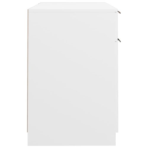  fehér szerelt fa íróasztal szekrénnyel