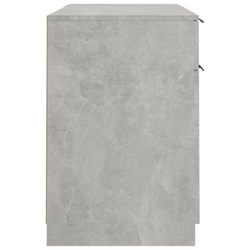  betonszürke szerelt fa íróasztal kisszekrénnyel