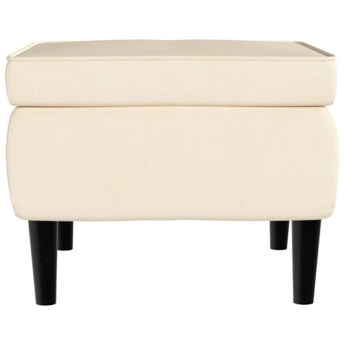  krémszínű bársony magas háttámlájú fotel lábtartóval