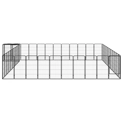  46-paneles fekete porszórt acél kutyakennel 50 x 100 cm