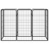  8-paneles fekete porszórt acél kutyakennel 50 x 100 cm