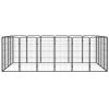  20-paneles fekete porszórt acél kutyakennel 50 x 100 cm