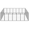  24 paneles fekete porszórt acél kutyakennel 50 x 100 cm