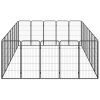  24 paneles fekete porszórt acél kutyakennel 50 x 100 cm