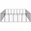  32-paneles fekete porszórt acél kutyakennel 50 x 100 cm