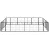  36-paneles fekete porszórt acél kutyakennel 50 x 100 cm