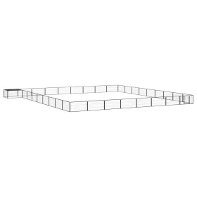  36-paneles fekete porszórt acél kutyakennel 100 x 50 cm