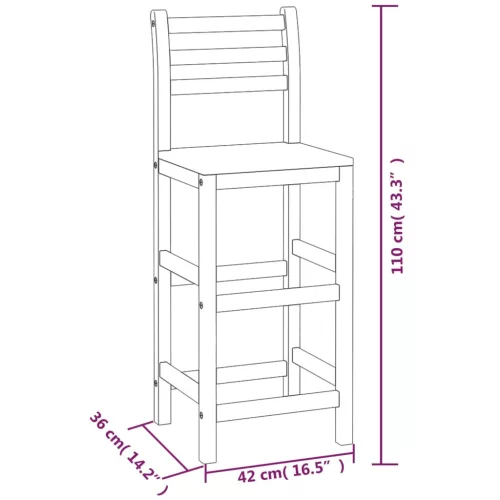  8 db tömör akácfa bárszék