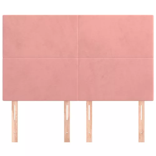  4 db rózsaszín bársony fejtámla 72 x 5 x 78/88 cm