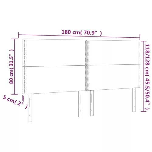  4 db fekete szövet fejtámla 90x5x78/88 cm