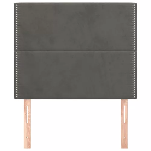  2 db sötétszürke bársony fejtámla 90x5x78/88 cm
