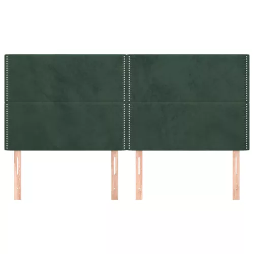  4 db sötétzöld bársony fejtámla 90x5x78/88 cm